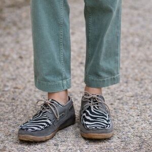 Twisted X Zebra Leather Boat Shoes Loafers Size 10M